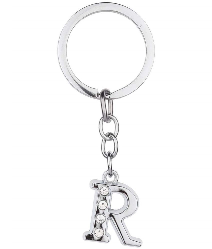     			Americ Style - Silver Men's Alphabet Keychain ( Pack of 1 )