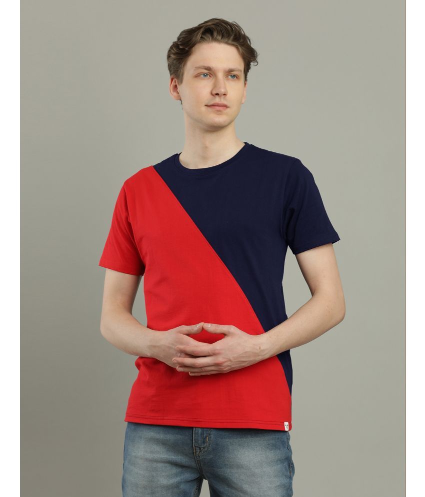     			Bluyarn - Red Cotton Regular Fit Men's T-Shirt ( Pack of 1 )