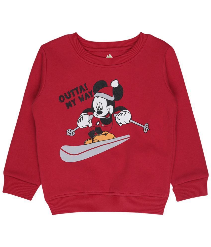     			Bodycare Mickey & Friends Boys Sweat Shirt Round Neck Full Sleeves Pack Of 1-Red Medium
