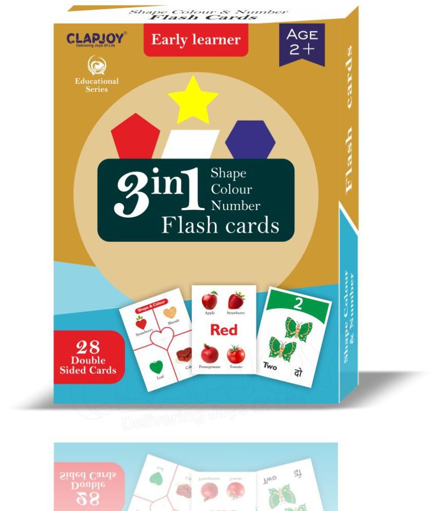     			Clapjoy Shapes, Colours and Numbers Double Sided Flash Cards for Kids | Easy & Fun Way of Learning| Return Gift for Kids Ages 2-6 Years Old Boys and Girls.