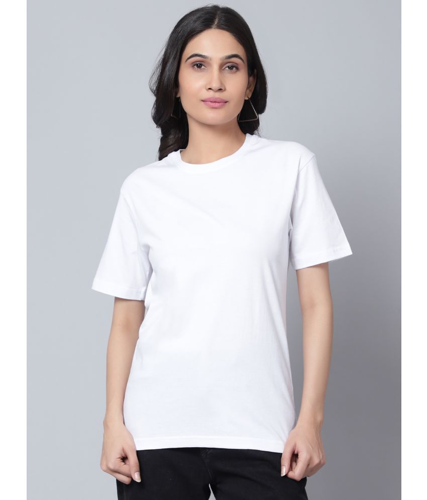     			Diaz - White Cotton Blend Loose Fit Women's T-Shirt ( Pack of 1 )