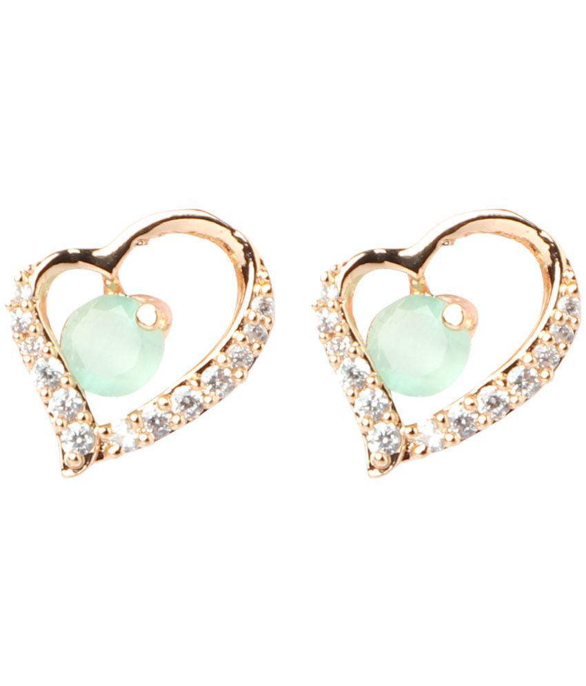     			I Jewels - Mint Green Stud Earrings ( Pack of 1 )