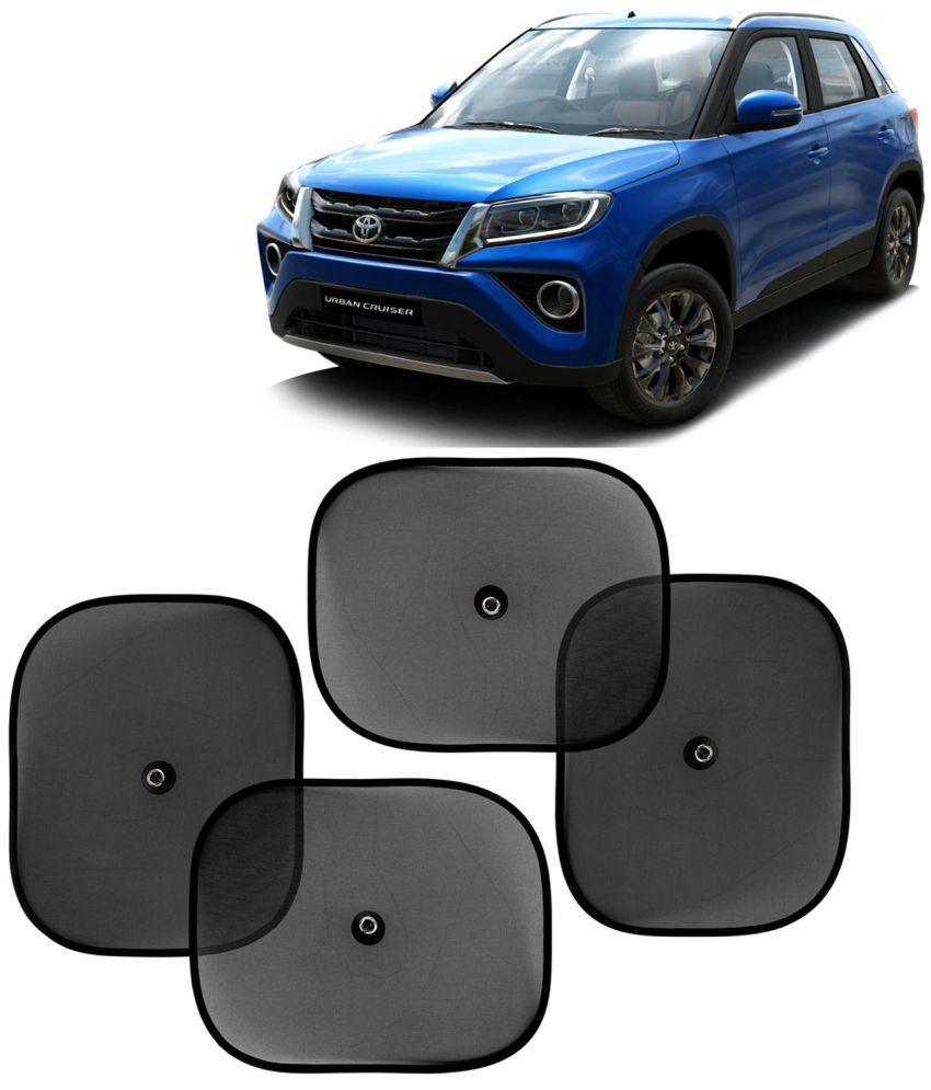     			Kingsway Car Curtain Sticky Sun Shade Universal Use for Toyota Urban Cruiser, 2020 Onwards Model, Color : Black, Mesh, Pack of 4 Piece Car Sun Shades Blinds Cover