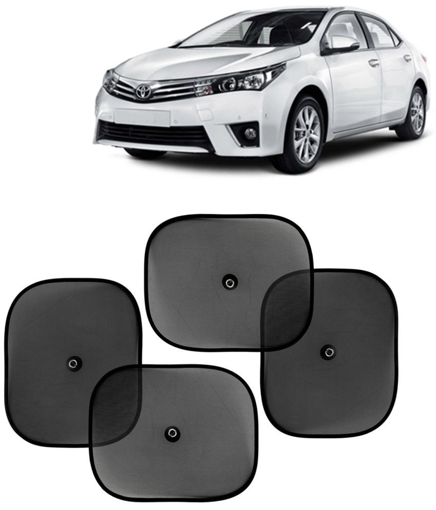     			Kingsway Car Curtain Sticky Sun Shade Universal Use for Toyota Corolla Altis, 2013 - 2019 Model, Color : Black, Mesh, Pack of 4 Piece Car Sun Shades Blinds Cover