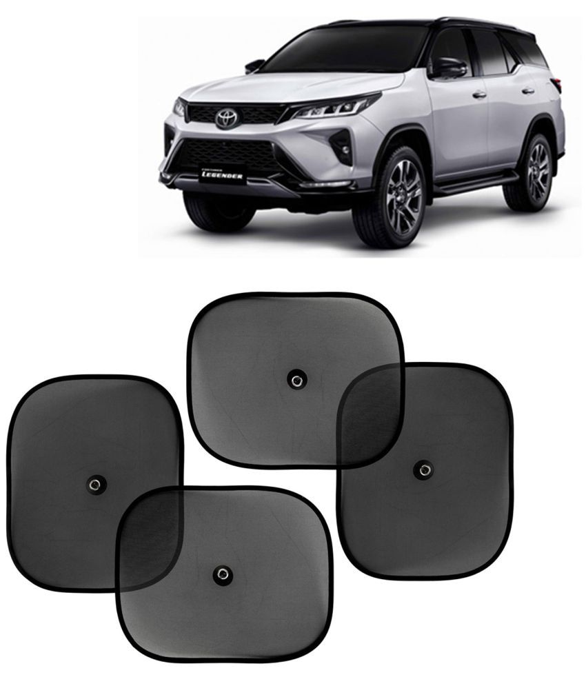    			Kingsway Car Curtain Sticky Sun Shade Universal Use for Toyota Fortuner, 2021 Onwards Model, Color : Black, Mesh, Pack of 4 Piece Car Sun Shades Blinds Cover