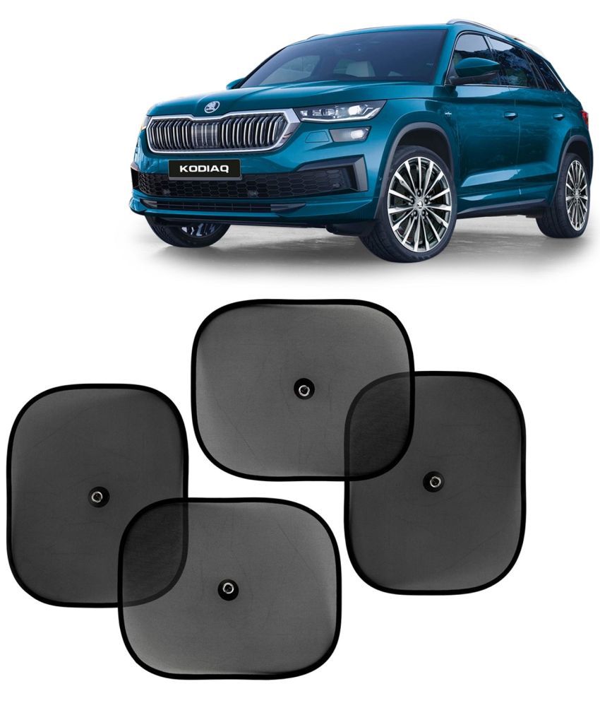     			Kingsway Car Curtain Sticky Sun Shade Universal Use for Skoda Kodiaq, 2022 Onwards Model, Color : Black, Mesh, Pack of 4 Piece Car Sun Shades Blinds Cover