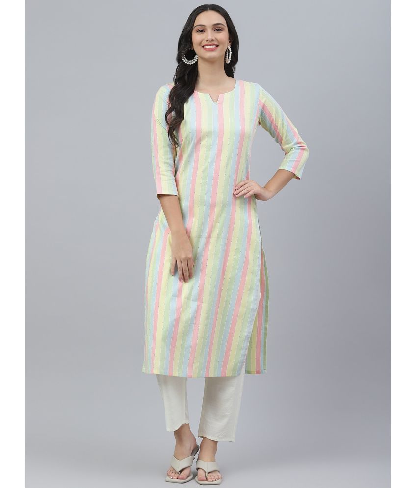    			MEHZEEL FAB - Multicolor Straight Cotton Blend Women's Stitched Salwar Suit ( Pack of 1 )