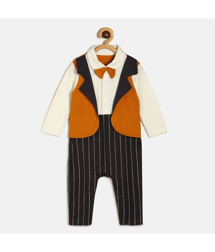     			MINI KLUB - Brown Cotton Rompers For Baby Boy ( Pack of 1 )