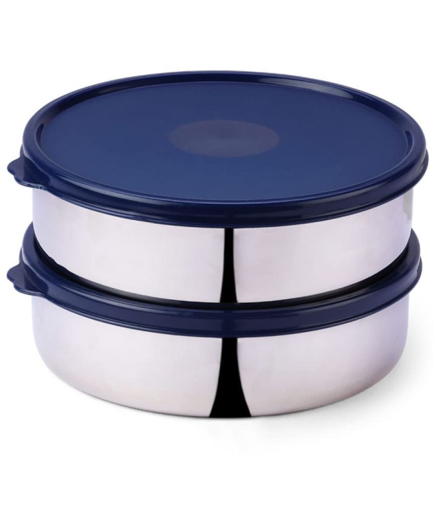     			Oliveware Steel Blue Food Container ( Set of 2 )