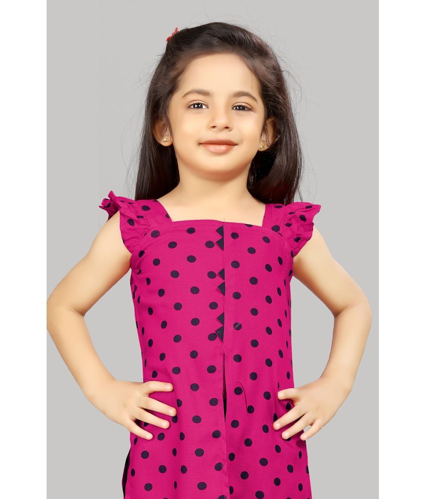     			R K Maniyar - Deep Pink Rayon Girls Kurta and Sharara Set ( Pack of 1 )