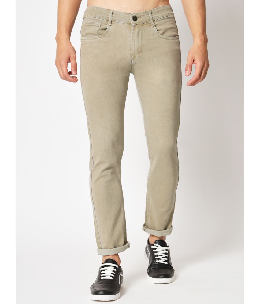 RAGZO - Beige Denim Slim Fit Men's Jeans ( Pack of 1 )