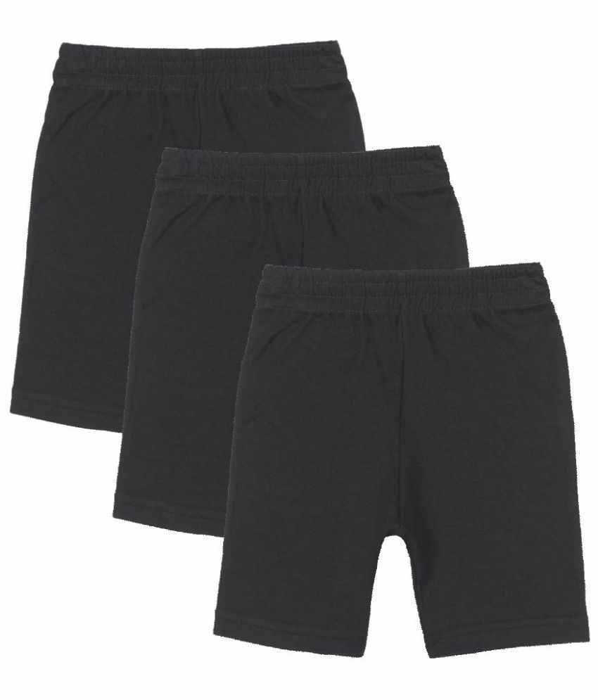     			Bodycare - Black Cotton Girls Cycling Shorts ( Pack of 3 )