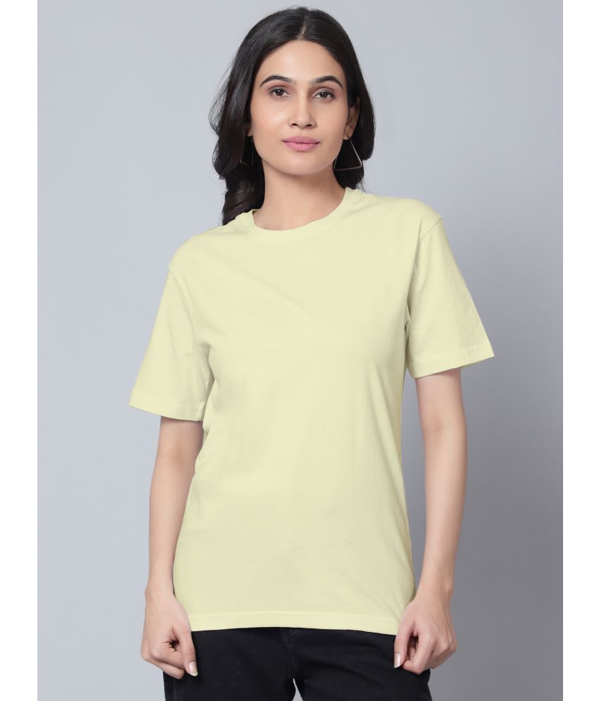     			Diaz - Yellow Cotton Blend Loose Fit Women's T-Shirt ( Pack of 1 )