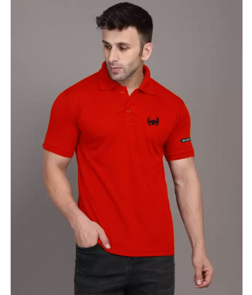     			Heathex - Red Cotton Blend Regular Fit Men's Polo T Shirt ( Pack of 1 )