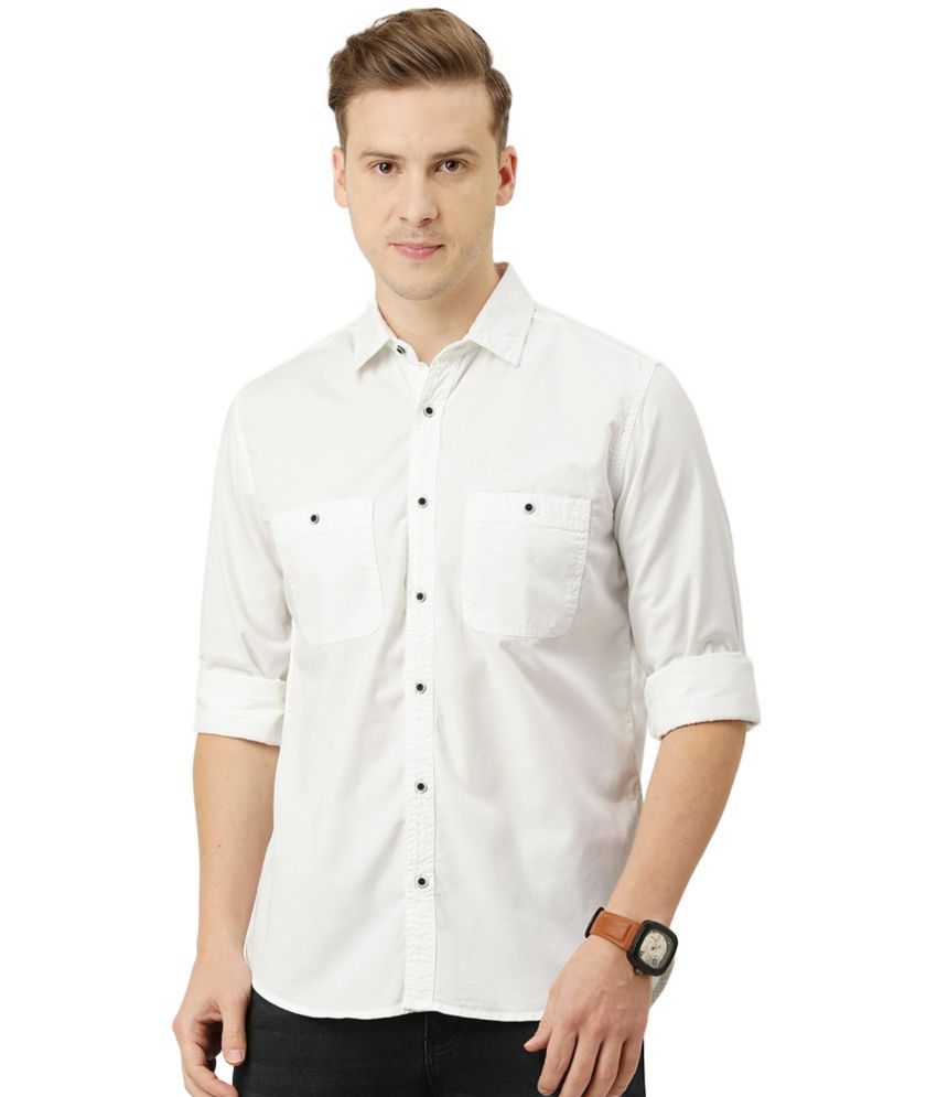     			IVOC - White 100% Cotton Regular Fit Men's Casual Shirt ( Pack of 1 )