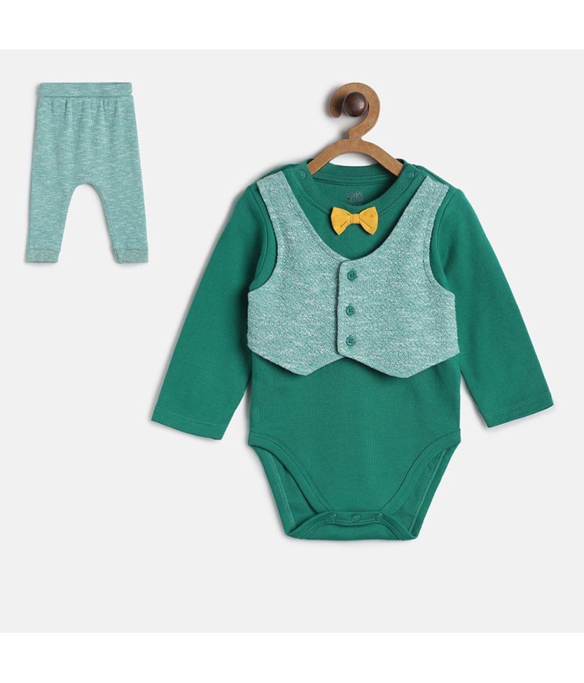     			MINI KLUB - Green Cotton Baby Boy Bodysuit & Jogger Set ( Pack of 1 )