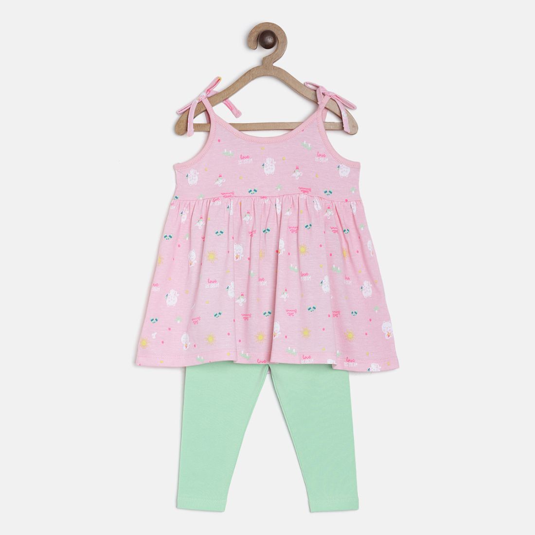     			MINI KLUB - Multicolor Cotton Baby Girl T-Shirt & Trouser ( Pack of 1 )