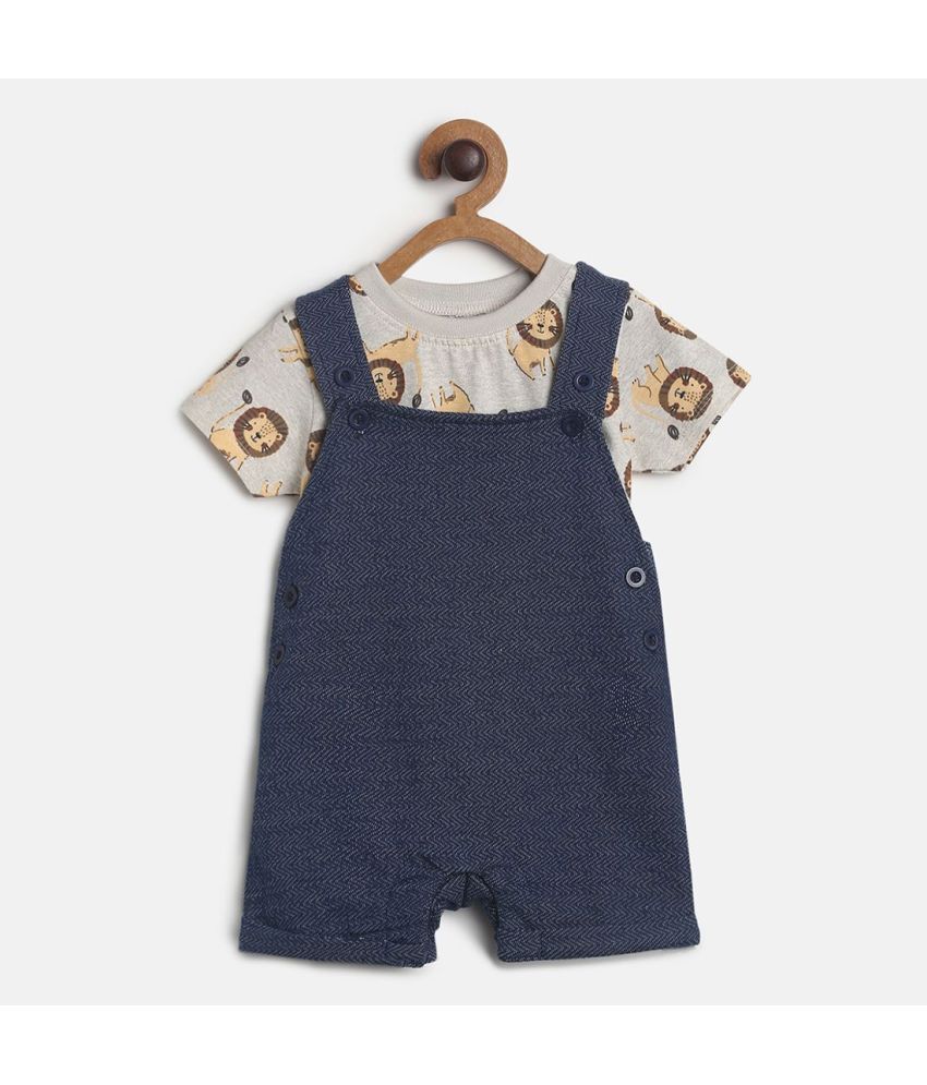     			MINI KLUB - Navy Cotton Baby Boy Dungaree Sets ( Pack of 1 )