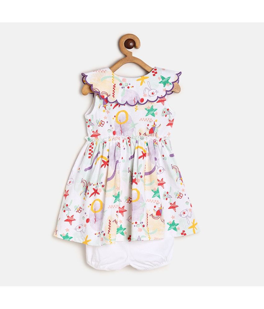     			MINI KLUB - Peach Cotton Baby Girl Dress ( Pack of 1 )