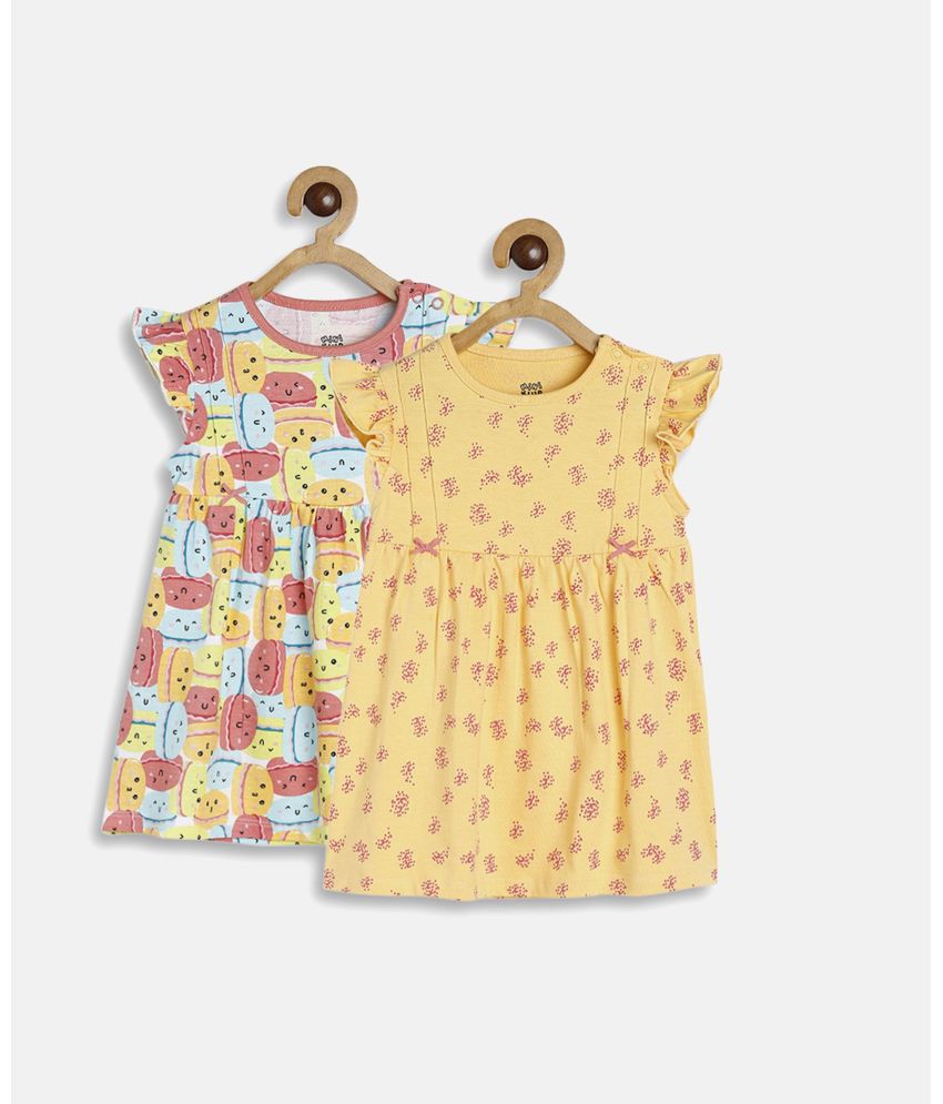     			MINI KLUB - Yellow Cotton Baby Girl Dress ( Pack of 1 )