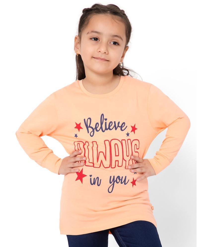     			Proteens - Peach Cotton Flex Girls T-Shirt ( Pack of 1 )