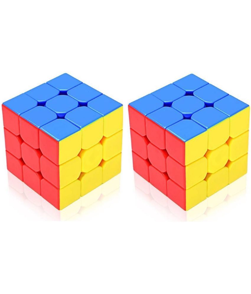     			SHIMZAN 3x3x3 High Speed & Smooth Sticker Less Cube for Kids Playing (Pack of 2)