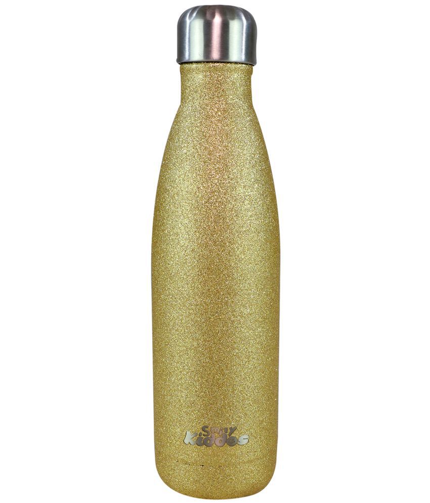     			Smily  kiddos - Steel water bottle - Glitter Gold Gold Water Bottle 500 mL ( Set of 1 )