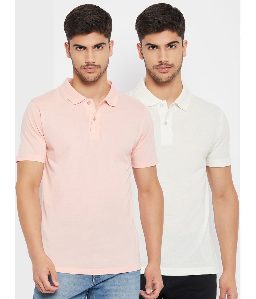     			UNIBERRY - Pink Cotton Blend Regular Fit Men's Polo T Shirt ( Pack of 2 )