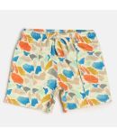 MINI KLUB Baby Boys Cream/Blue/Orange 100% Bci Cotton Shorts Pack of 1