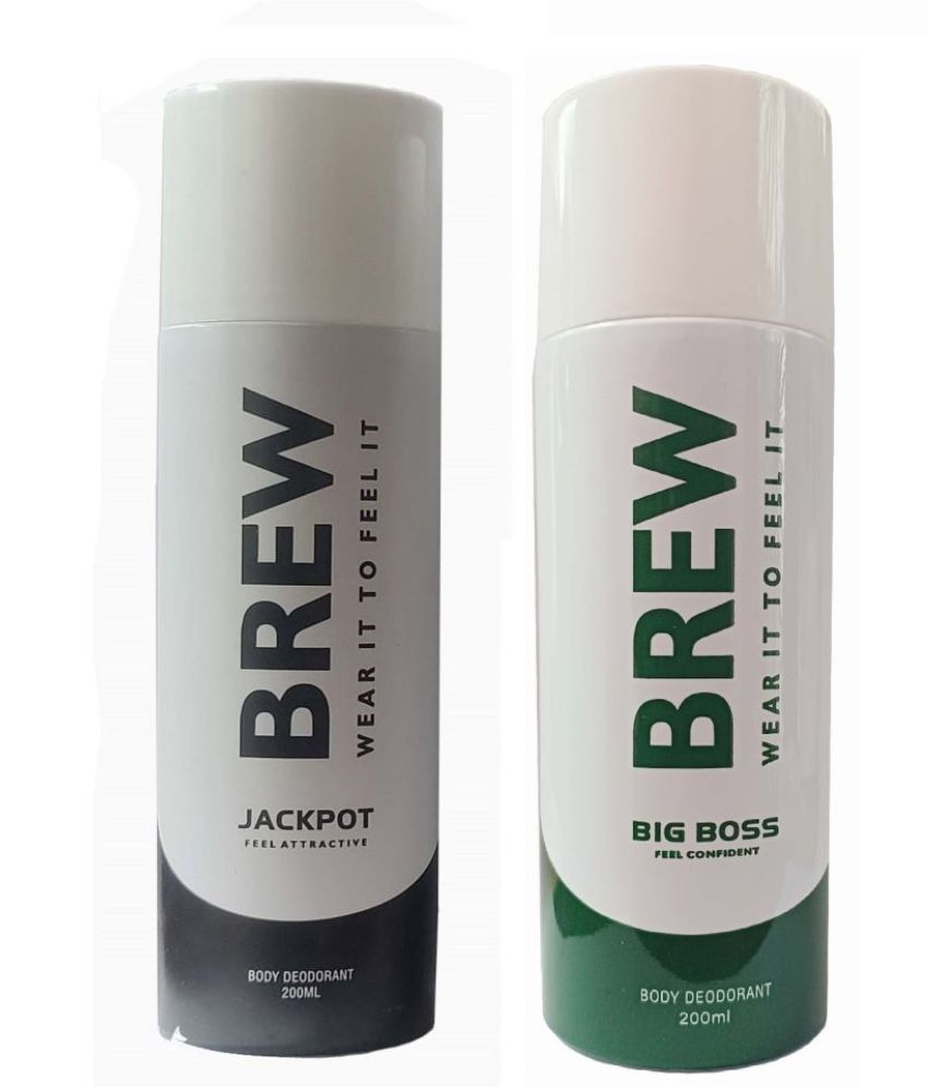     			Brew - JACPOT & BIG BOS DEODORANT , 200ML Deodorant Spray for Unisex 400 ml ( Pack of 2 )