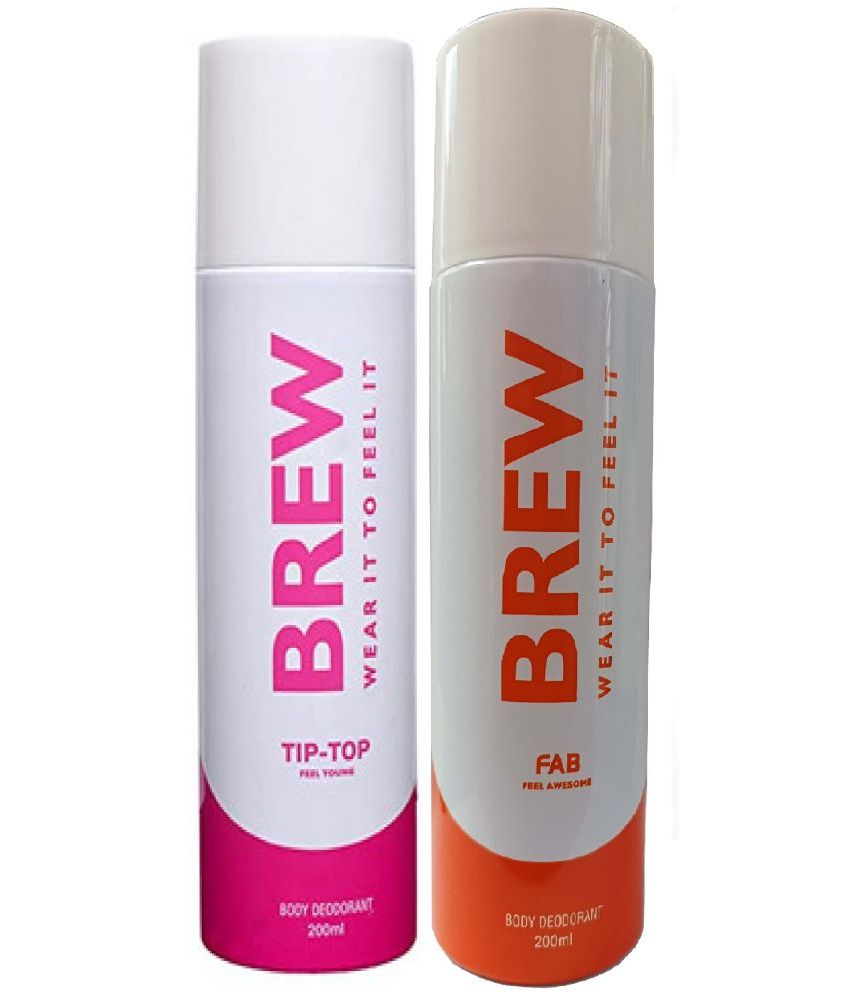     			Brew - TIP TOP & FAB DEODORANT ,200ML Deodorant Spray for Unisex 400 ml ( Pack of 2 )