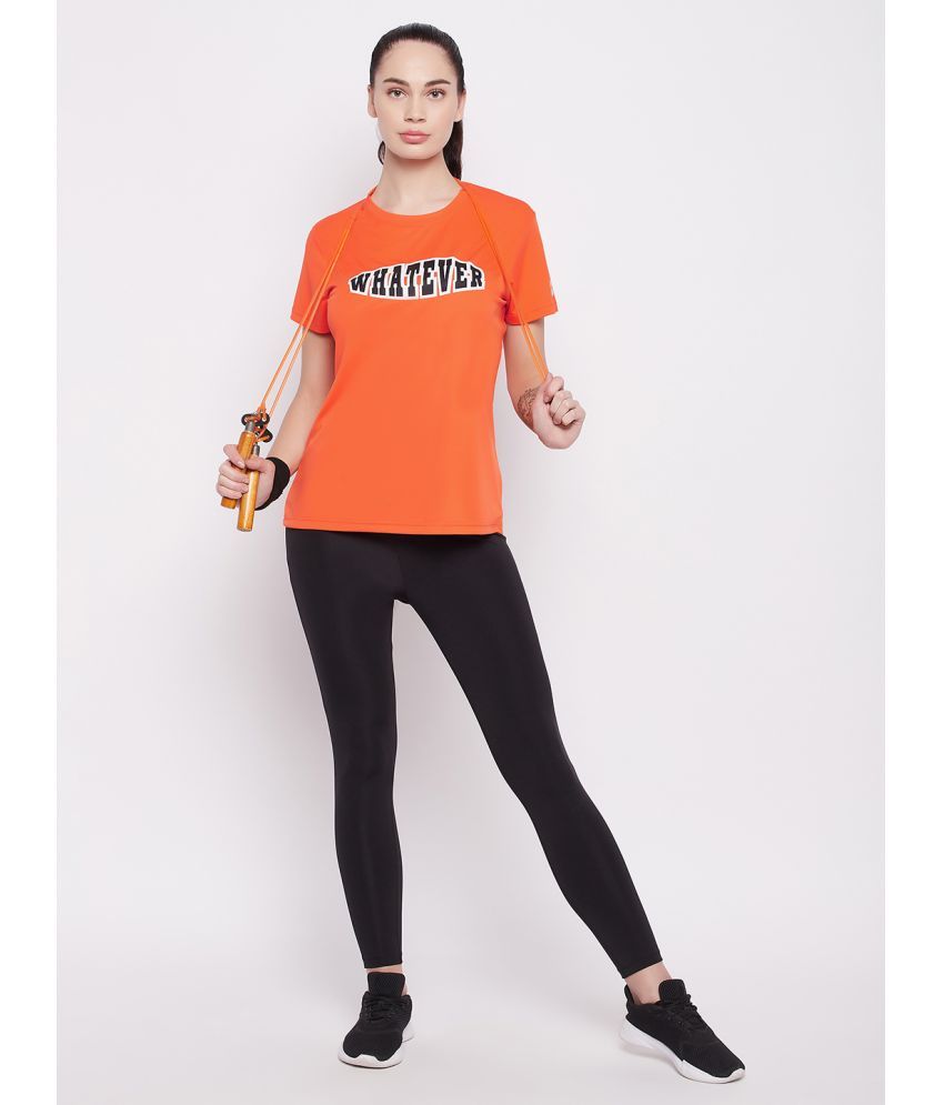     			Clovia Orange Polyester Tees - Single