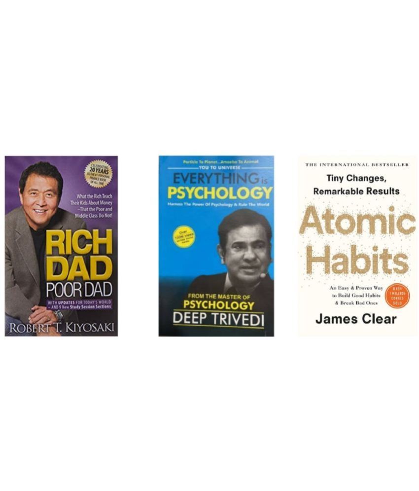     			( Combo Of 3 Pack )Rich Dad Poor Dad & Everything is Psychology & Atomic Habits - Paperback , English , Book - By Robert T Kiyosaki , Deep Trivedi , James