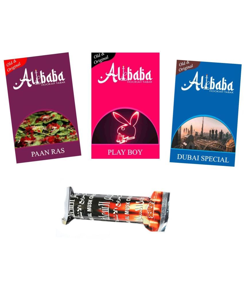     			Alibaba Hookah Flavors Pan Ras, Play Boy, Dubai Special With Coal (Pack of 4 )