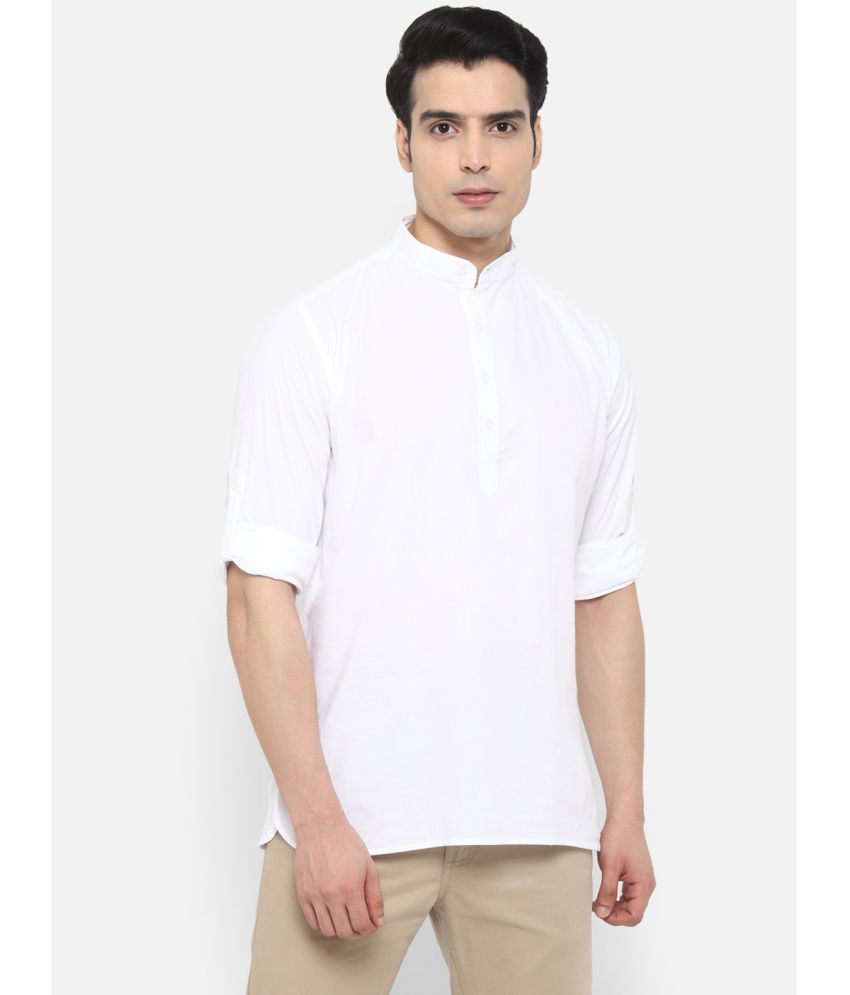     			Life Roads - White Cotton Men's Regular Kurta ( Pack of 1 )