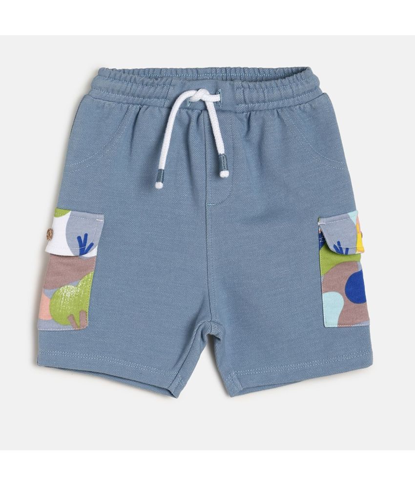     			MINI KLUB Baby Boys Blue Knit Shorts Pack of 1
