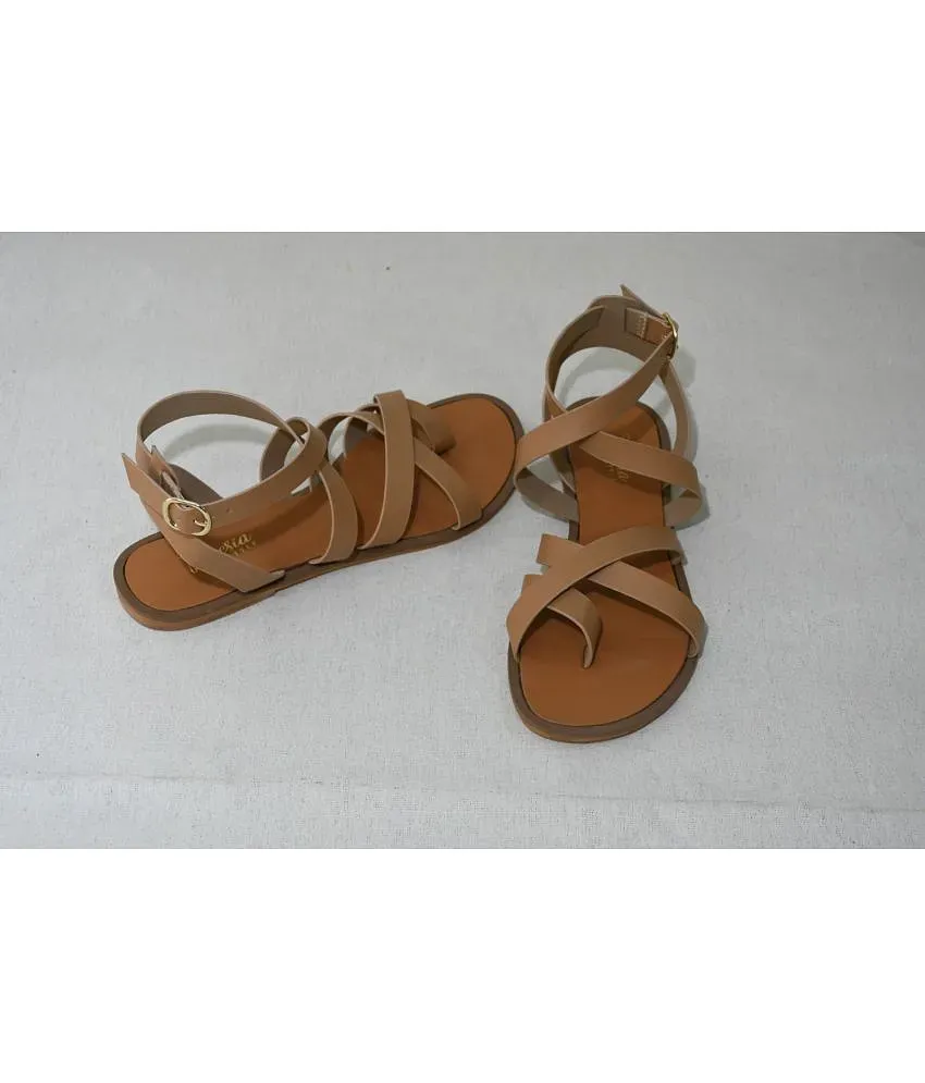 FREESIA STYLE Khaki Floater Sandals SDL717972840 1 ce930