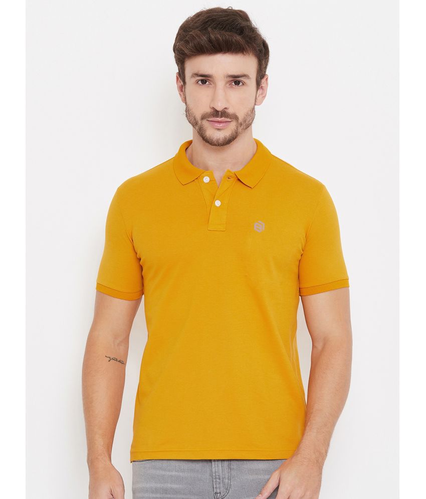     			BISHOP COTTON - Mustard Cotton Blend Regular Fit Men's Polo T Shirt ( Pack of 1 )