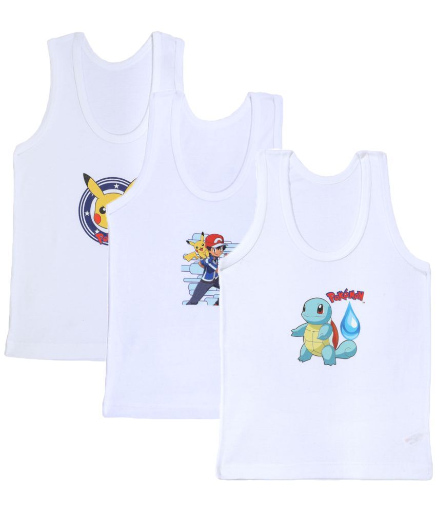     			Pack of 3 Bodycare Cotton Printed Boys Vest ( White )