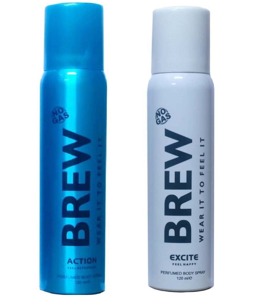     			Brew - BREW 1 ACTION & 1 EXCITE 120ML EACH, Deodorant Spray for Women,Men 240 ml ( Pack of 2 )