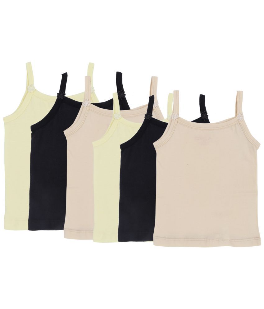     			Dyca Girls Solid Assorted Vest Dori Neck Sleeveless Pack Of 6