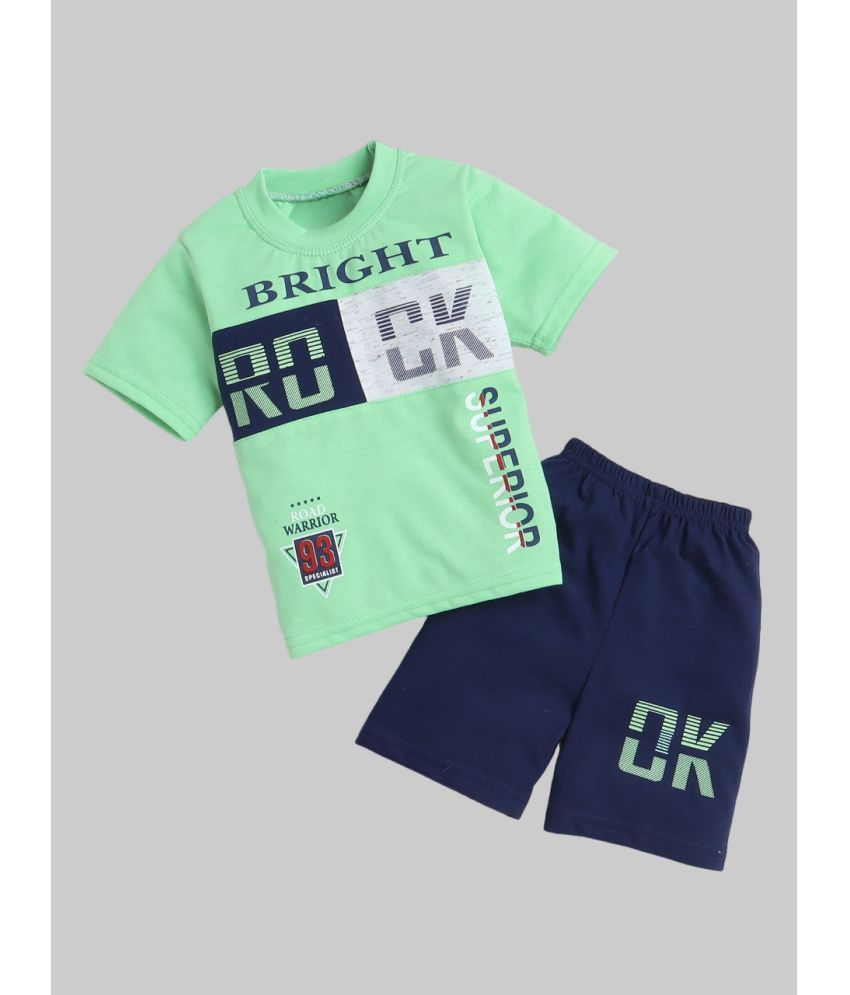     			Fourfolds - Green Cotton Boys T-Shirt & Shorts ( Pack of 1 )