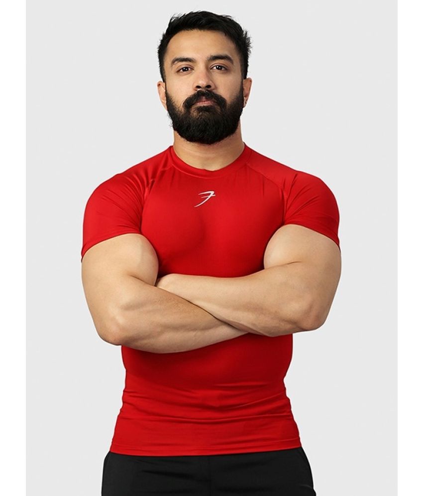     			Fuaark - Red Polyester Slim Fit Men's Compression T-Shirt ( Pack of 1 )