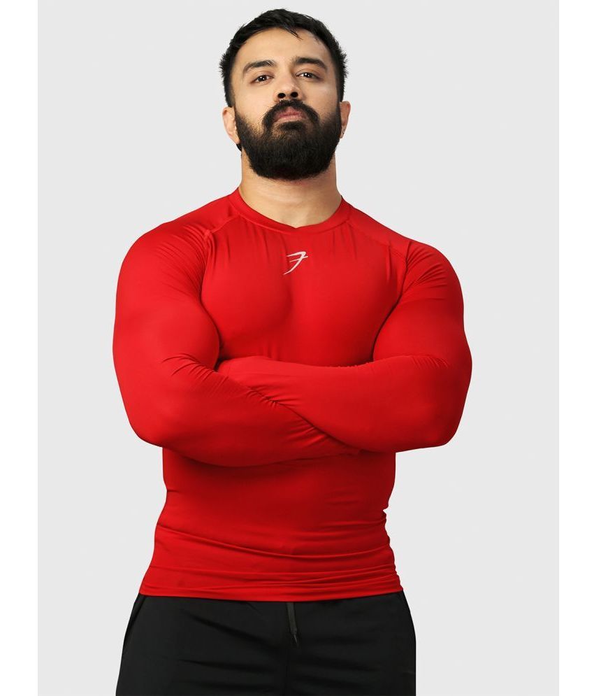     			Fuaark - Red Polyester Slim Fit Men's Compression T-Shirt ( Pack of 1 )