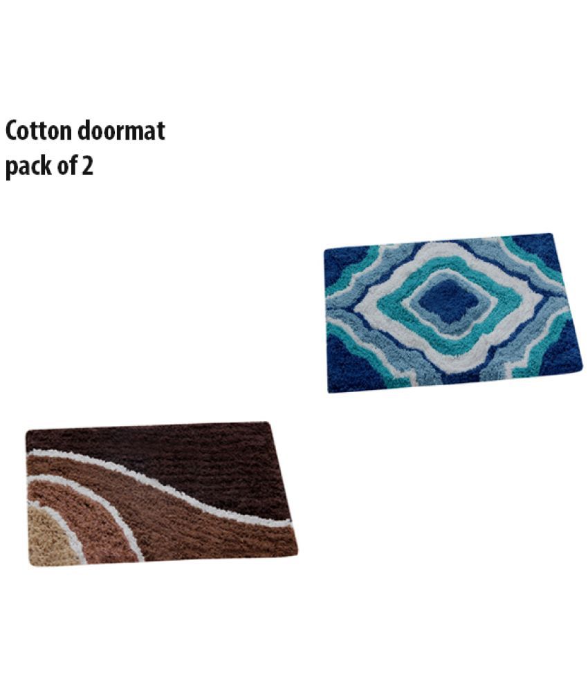     			HOMETALES - Anti-skid Cotton Door Mat ( 60 X 40 cm ) Set of 2 - Rust
