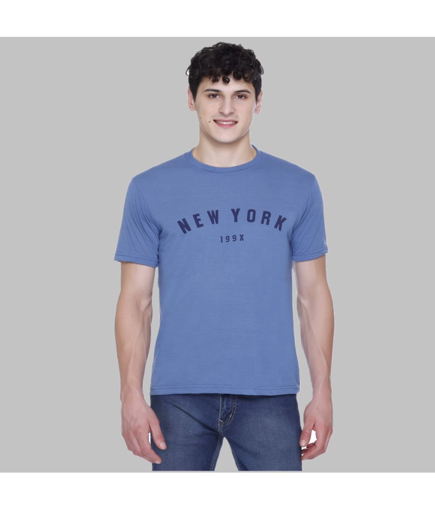     			HVBK - Blue Cotton Blend Regular Fit Men's T-Shirt ( Pack of 1 )