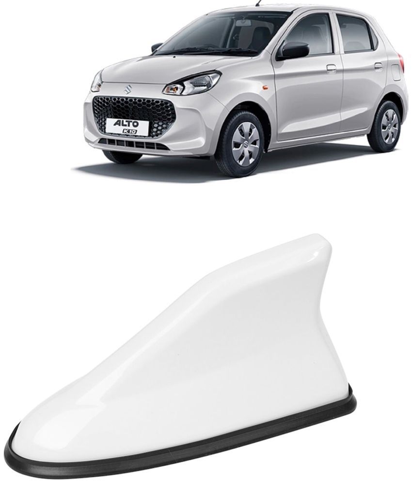     			Kingsway Shark Fin Antenna Roof Aerial Base AM FM Redio Signal, Replace Existing Car Antenna, Waterproof Rubber Ring with ABS Body, Universal Fit for Maruti Suzuki Alto K10 2022 Onwards, White