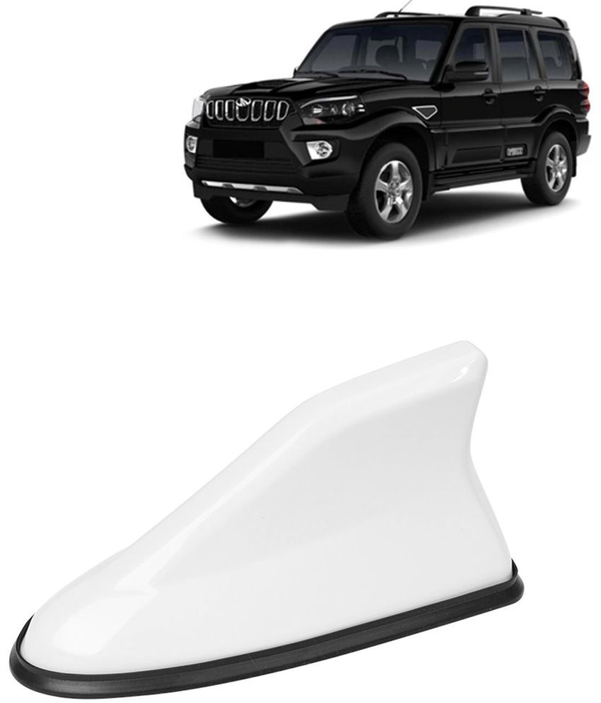     			Kingsway Shark Fin Antenna Roof Aerial Base AM FM Redio Signal, Replace Existing Car Antenna, Waterproof Rubber Ring with ABS Body, Universal Fit for Mahindra Scorpio 2019 - 2022, 1 Piece - White