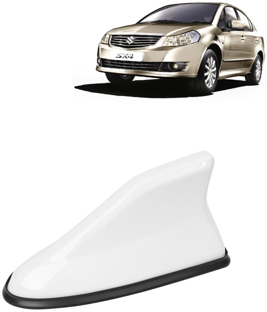     			Kingsway Shark Fin Antenna Roof Aerial Base AM FM Redio Signal, Replace Existing Car Antenna, Waterproof Rubber Ring with ABS Body, Universal Fit for Maruti Suzuki SX4 2007 - 2013, 1 Piece - White
