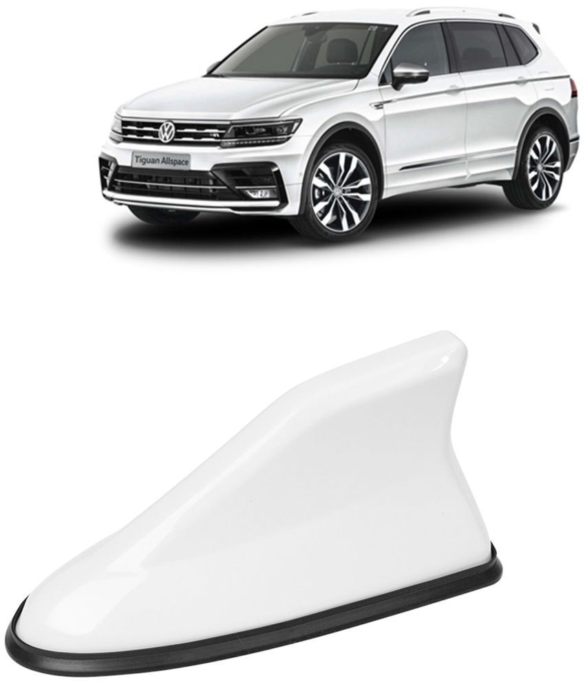     			Kingsway Shark Fin Antenna Roof Aerial Base AM FM Redio Signal, Replace Existing Car Antenna, Waterproof Rubber Ring with ABS Body, Universal Fit for Volkswagen Tiguan 2021 Onwards, 1 Piece - White